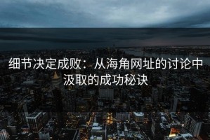 细节决定成败：从海角网址的讨论中汲取的成功秘诀