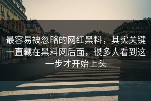 最容易被忽略的网红黑料，其实关键一直藏在黑料网后面，很多人看到这一步才开始上头