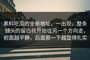 黑料吃瓜的全新地址，一出现，整条镜头的留白就开始往另一个方向走，前面越平静，后面那一下越显得扎实