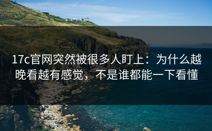 17c官网突然被很多人盯上：为什么越晚看越有感觉，不是谁都能一下看懂