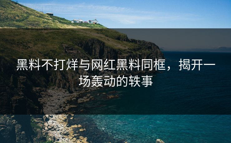 黑料不打烊与网红黑料同框，揭开一场轰动的轶事